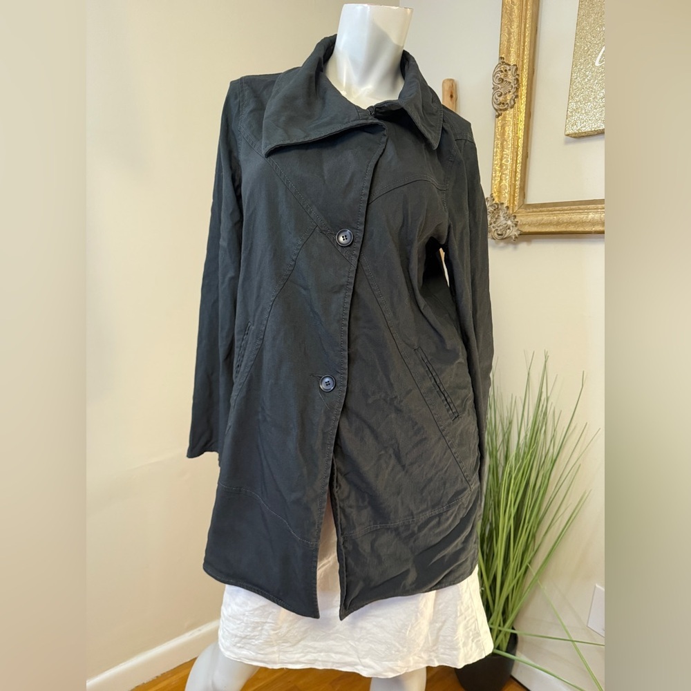 209 Brand Boutique Black Button Front Lightweight Jacket Women’s Size 8